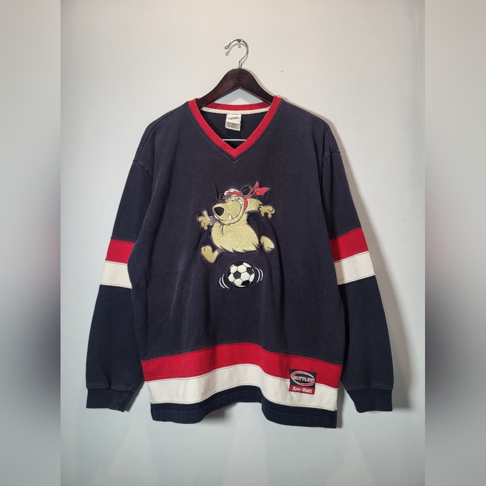 👕🌶 RARE Vintage Warner Bros Muttley Heavyweight Hockey Style Longsleeve Shirt